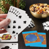 Schets van een scheepspatrijspoort met Blauwe Zee Pokerkaarten (Insitu)