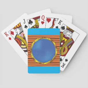 Schets van een scheepspatrijspoort met Blauwe Zee Pokerkaarten