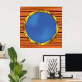 Schets van een scheepspatrijspoort met Blauwe Zee Poster (Thuiskantoor)
