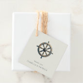 Schets van een scheepsroer in vintage-stijl bedankjes labels (In situ)