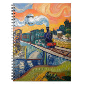 Schets van een stoomtrein uit het verleden notitieboek (Voorkant)