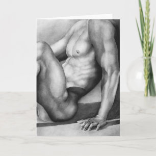 Schets van gespierde mannelijke bodybuilder kaart