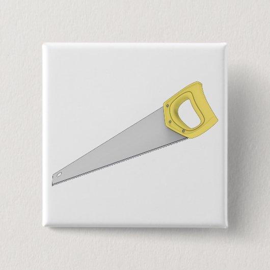 Schets van handzaag vierkante button 5,1 cm (Voorkant)