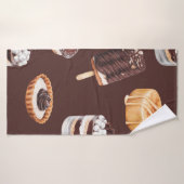 schets van heerlijke mooie desserts en pastr badhanddoek (Badhanddoek)