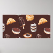 schets van heerlijke mooie desserts en pastr poster (Voorkant)