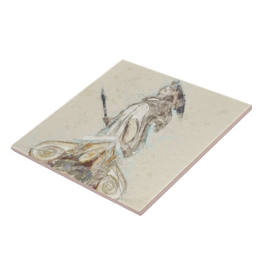 Schets van het beeld van Athena Keramische Tegel W Tegeltje (Zijkant)