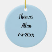 Schets van het giraf, safari, blauwe strepen keramisch ornament (Achterkant)