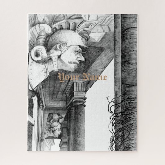 Schets van het kasteel Kunst Puzzle Legpuzzel (Verticaal)