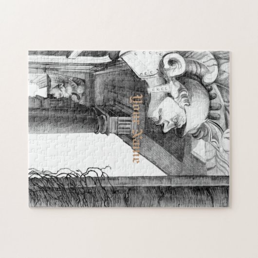 Schets van het kasteel Kunst Puzzle Legpuzzel (Horizontaal)