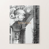 Schets van het kasteel Kunst Puzzle Legpuzzel (Verticaal)