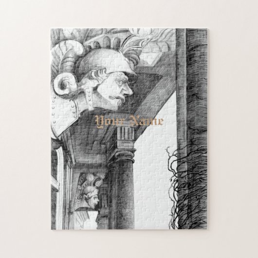 Schets van het kasteel Kunst Puzzle Legpuzzel (Verticaal)