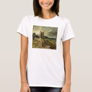 Schets van het kasteel van Hadleigh (recto) (olie T-shirt