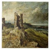 Schets van het kasteel van Hadleigh (recto) (olie  Tegeltje (Voorkant)