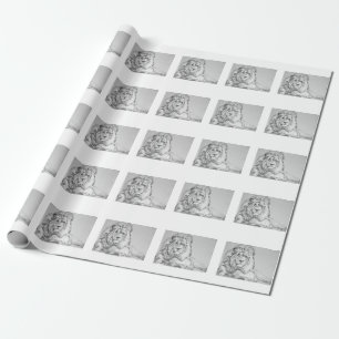 Schets van het oorspronkelijke potlood Tekening va Cadeaupapier