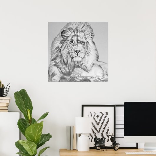 Schets van het oorspronkelijke potlood Tekening va Poster (Thuiskantoor)