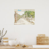 Schets van het oude Olympia Ruins Poster — Grieken (Keuken)