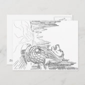 Schets van het Singapore Toerisme Landmark - Merli Briefkaart (Voorkant / Achterkant)