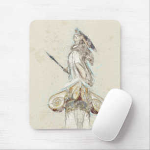 Schets van het standbeeld van Athena, Griekenland Muismat