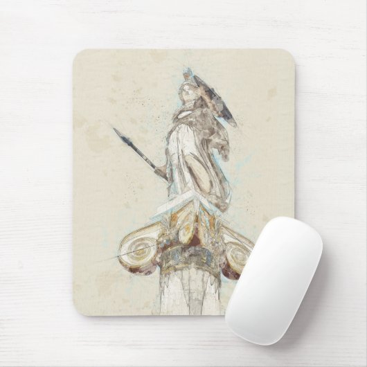 Schets van het standbeeld van Athena, Griekenland Muismat (Met muis)