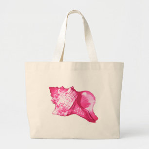 Schets van het zakje - fuchsia roze en wit grote tote bag
