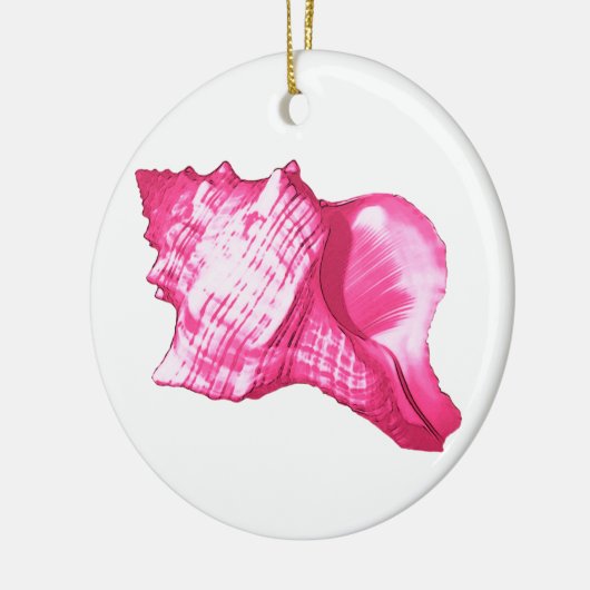 Schets van het zakje - fuchsia roze en wit keramisch ornament (Links)