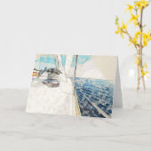 Schets van het zeilschip dat door het zee stroomt kaart (Gele Bloem)