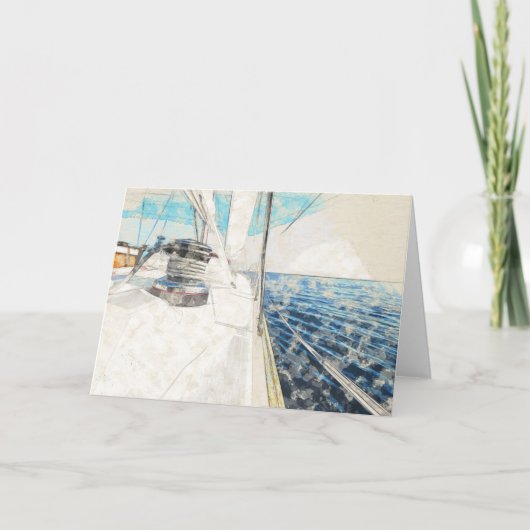 Schets van het zeilschip dat door het zee stroomt kaart (Voorkant)