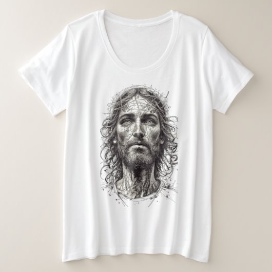 Schets van Jezus, Chris Grote Maat T-shirt (Design voorkant)