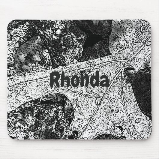 Schets van Leaf in Zwart-Wit Muismat (Voorkant)