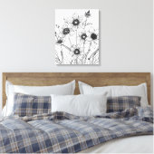 schets van lentebloemen canvas afdruk (Insitu (Slaapkamer))