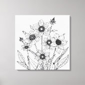 schets van lentebloemen canvas afdruk (Voorkant)