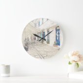 Schets van lopen op traditionele griekse straten grote klok (Huis)