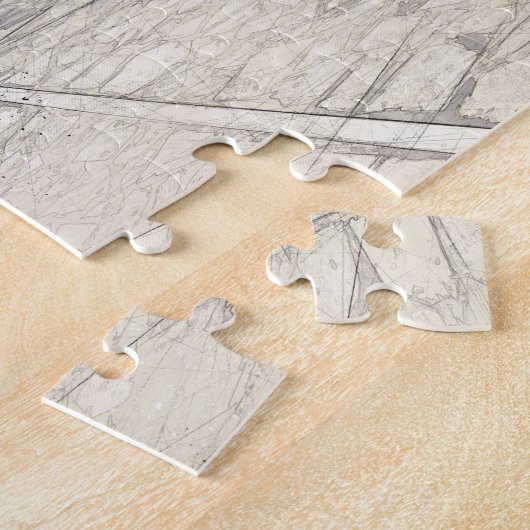 Schets van lopen op traditionele griekse straten legpuzzel (Zijkant)