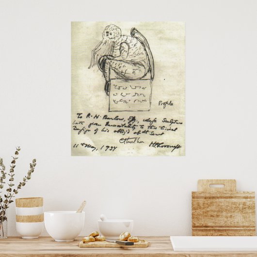 Schets van Lovecraft 1934 Poster (Keuken)