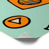 Schets van muziekinstrumenten, naadloos patroon poster (Hoek)