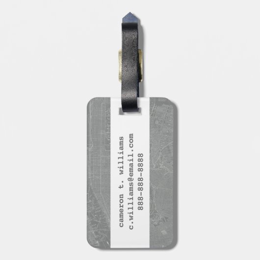 Schets van New York City Map Bagagelabel (Achterkant verticaal)