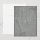 Schets van New York City Map Briefkaart (Voorkant / Achterkant)