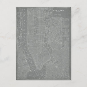 Schets van New York City Map Briefkaart