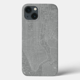 Schets van New York City Map iPhone 13 Hoesje