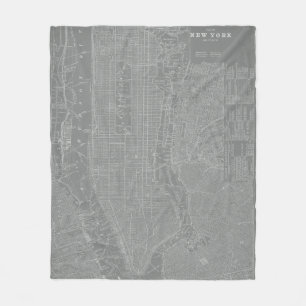 Schets van New York City Map Fleece Deken
