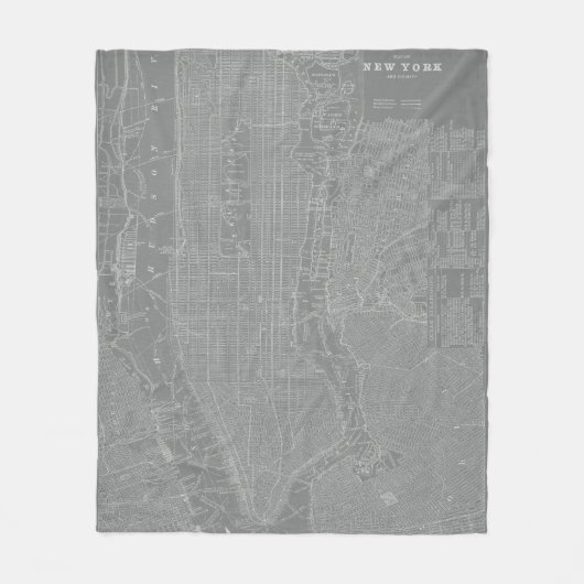 Schets van New York City Map Fleece Deken (Voorkant)