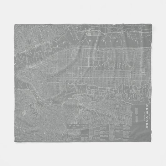 Schets van New York City Map Fleece Deken (Voorkant (Horizontaal))