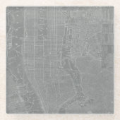 Schets van New York City Map Glazen Onderzetter (Voorkant)