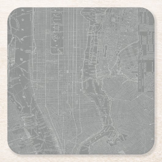 Schets van New York City Map Kartonnen Onderzetters (Voorkant)