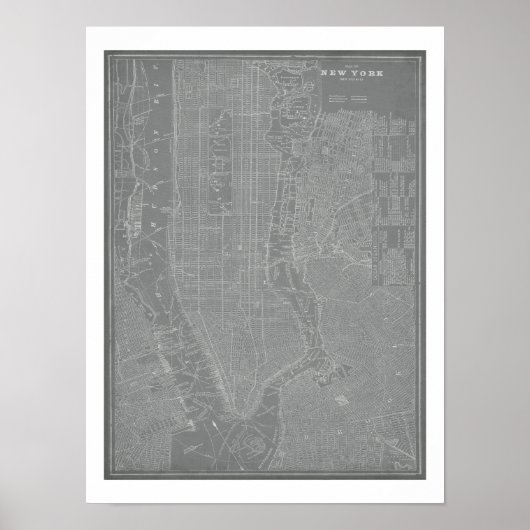 Schets van New York City Map Poster (Voorkant)
