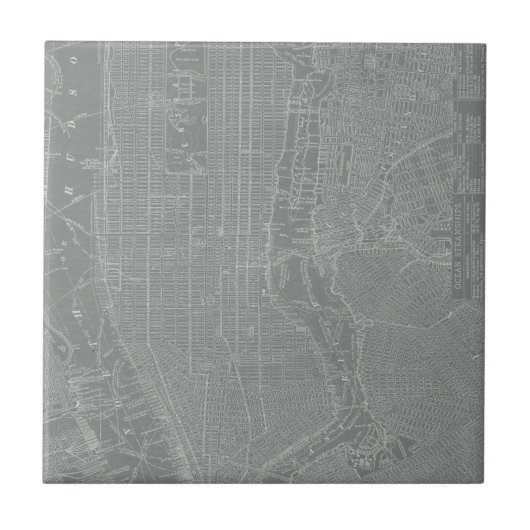 Schets van New York City Map Tegeltje (Voorkant)