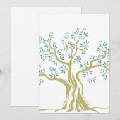 Schets van olijfbomen feestdagenkaart (Voorkant / Achterkant)