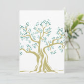 Schets van olijfbomen feestdagenkaart (Staand voorkant)