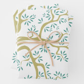 Schets van olijfbomen inpakpapier vel (In situ)