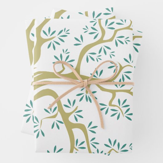 Schets van olijfbomen inpakpapier vel (In situ)